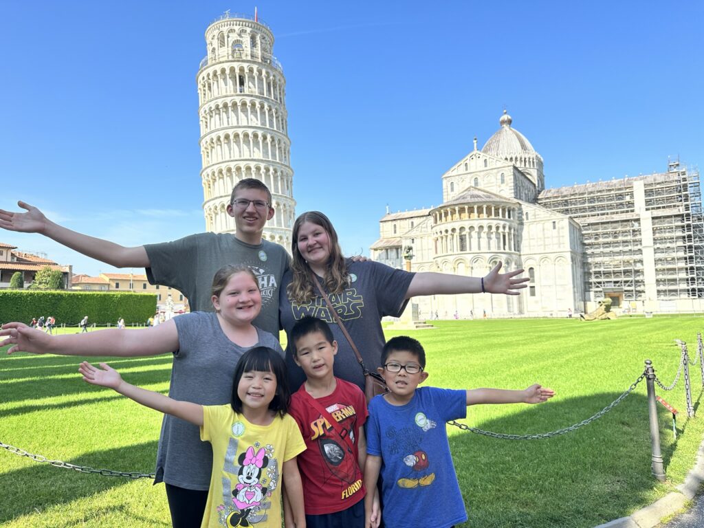 Leaning Tower of Pisa in Italy family vacation