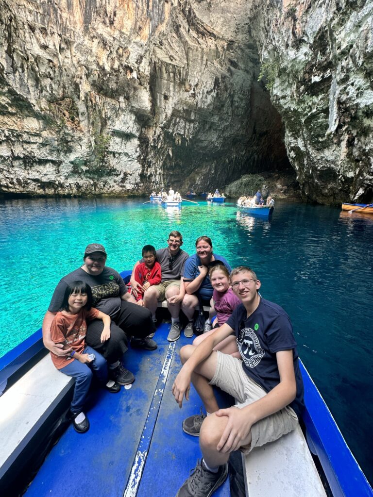 boat ride in cave in agostoli greece