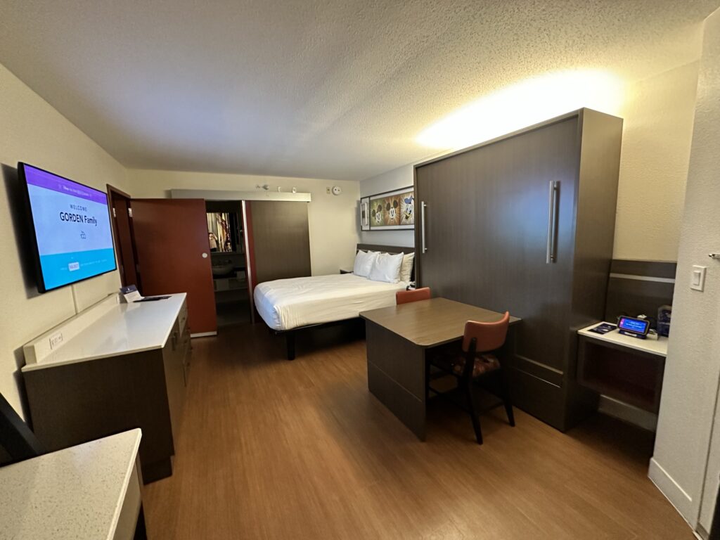 disney world value hotels all star music room with convenient table that folds down into a bed