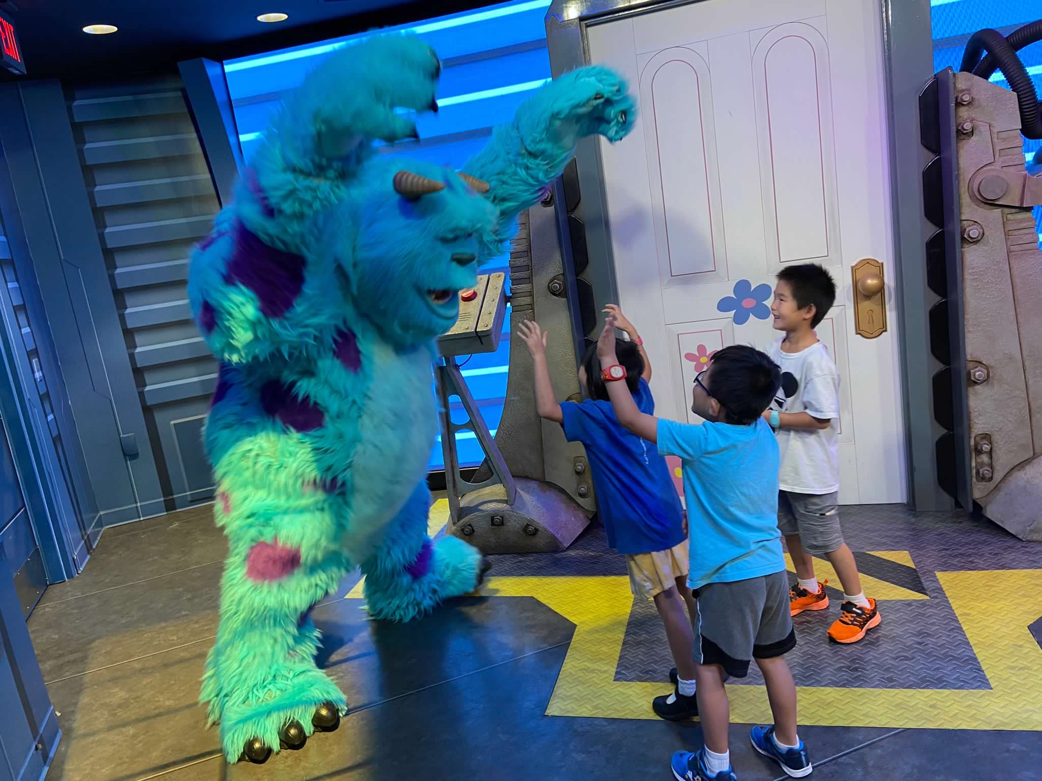 kids trying to scare sulley from disney  movie monsters inc