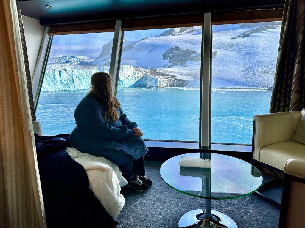 Antarctica Cruise watching wildlife and glaciers and snowy landscape