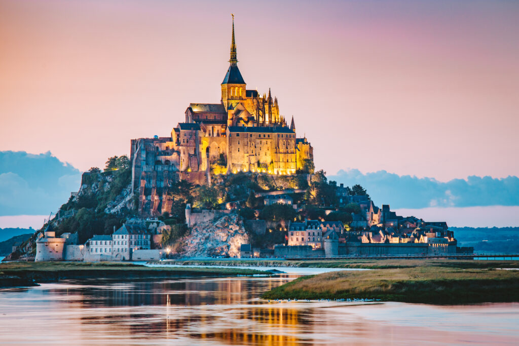 Le Mont Saint-Michel tidal island in Normandy, northern France