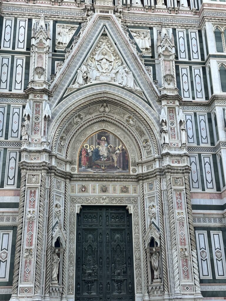 Florence Cathedral, formally the Cathedral of Saint Mary of the Flower, is the cathedral of Florence, Italy. It was begun in 1296 in the Gothic style to a design of Arnolfo di Cambio and was structurally completed by 1436, with the dome engineered by Filippo Brunelleschi.