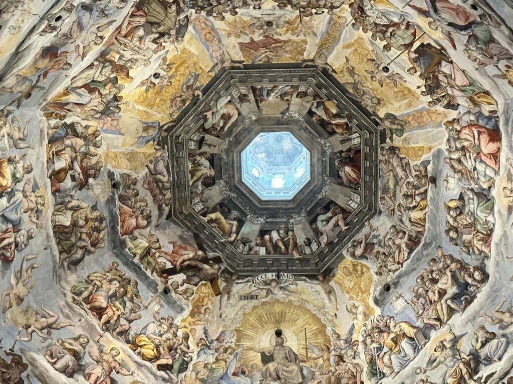 The Last Judgment in the enormous dome of the cathedral in Florence was painted from 1572 onward.