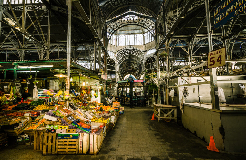 Interior of the city’s oldest market, Mercado de San Telmo