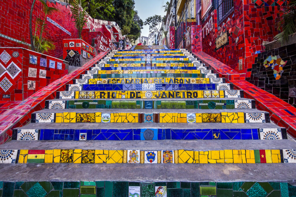 View of Lapa Steps in Rio de Janeiro, Brasil