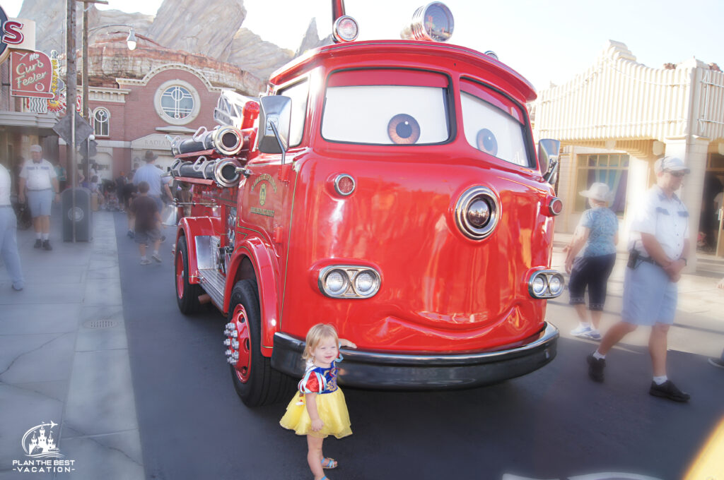 Big Red Firetruck from Cars in Carsland Disneyland California Adventure Park