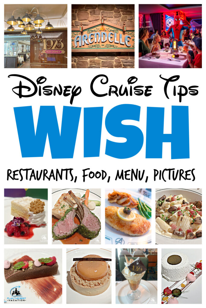 Explore all the fabulous restaurants onboard the Disney Wish cruiseship along with lots of pictures, food, and menu for a truly unforgettable dining experience!