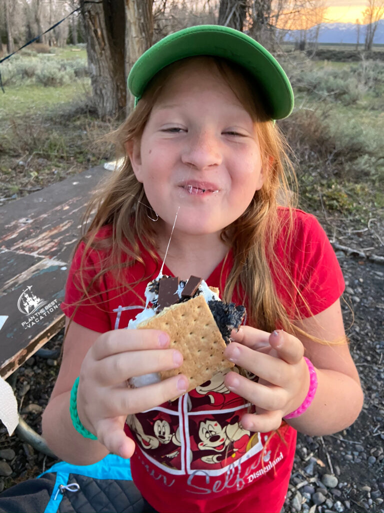 eating smores