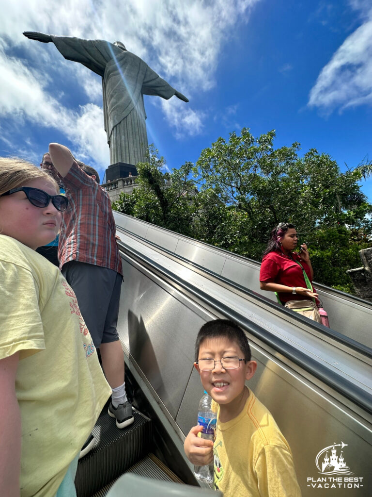 escalator up to christ the redeemer momument in rio brazil