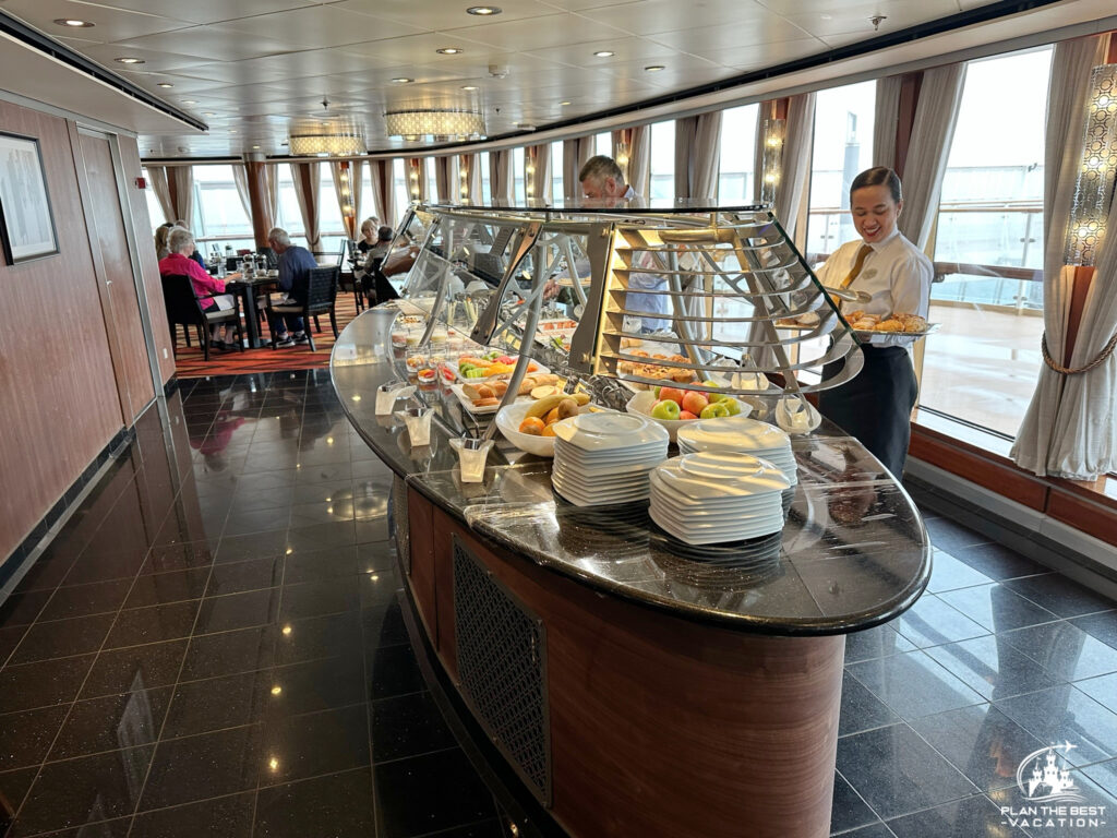 norweigan star breakfast for suite guests at cagneys includes buffet and hot entrees ordered from the menu