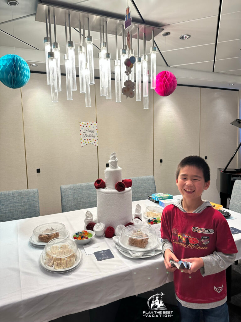 norweigan star butler set-up a birthday surprise in our suite