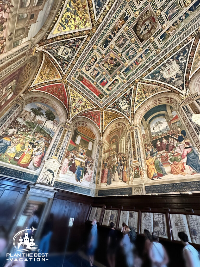 the ceiling in the music room of the siena cathedral was quite remarkable