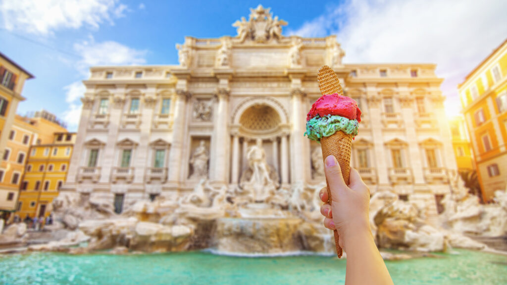 trevi fountain and gelator