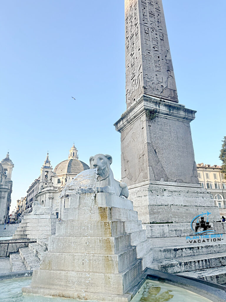 Piazza del Popolo lion fountain