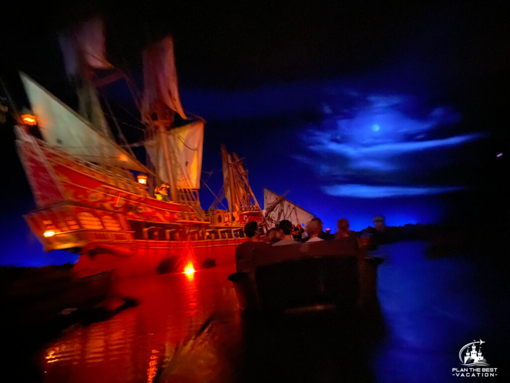 Pirates of the Caribbean Ride at Magic Kingdom Disney World big ship scene