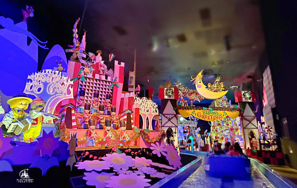 disneyland its a small world with holiday overlay is amazing