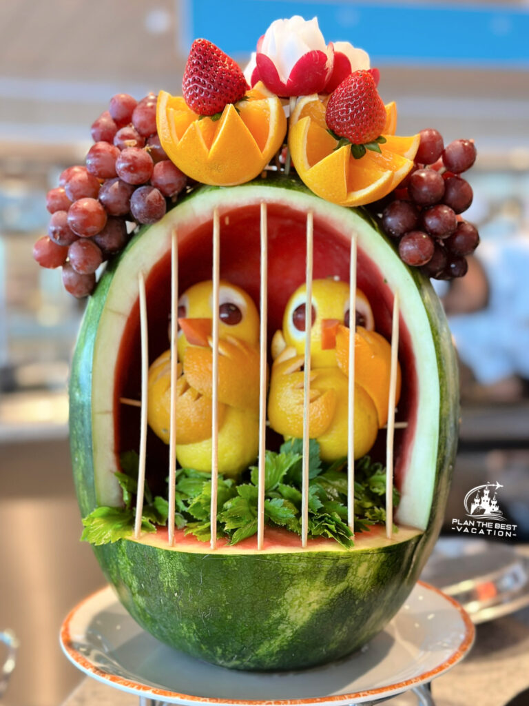 royal caribbean cruise food carving birds in watermelon bird cage