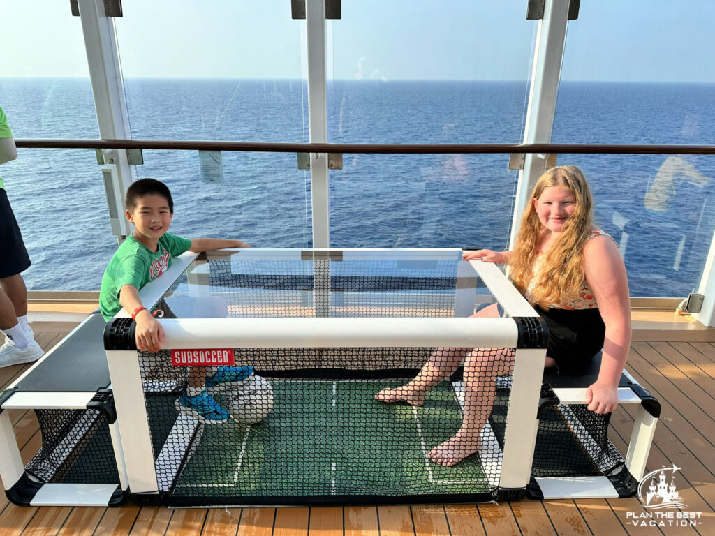 sit and play soccer with feet table on royal caribbean icon of the seas best cruise ship for family