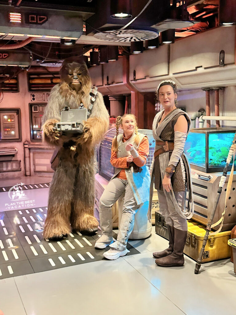 star wars bay in disney cruise wish kids area is interactive fun with characters like chewbacca and rey