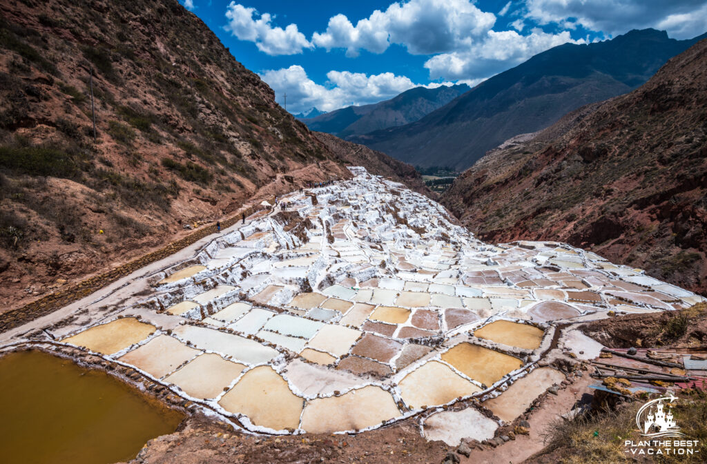 Salt Pans of Maras in sacred valley near cusco in peru south america