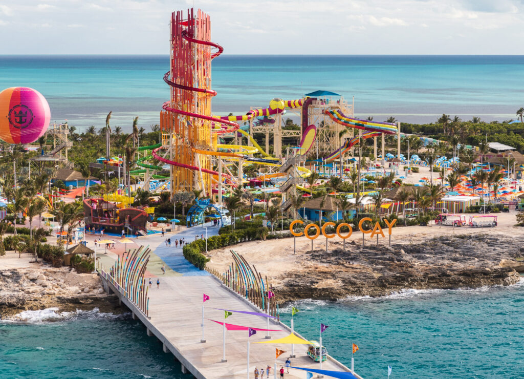 cococay thrill island waterrpark on royal caribbean private island in the bahamas