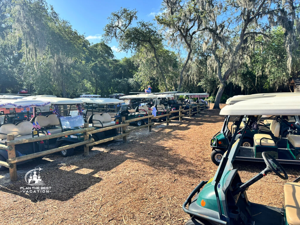 golf cart parking at disney world fort wilderness resort