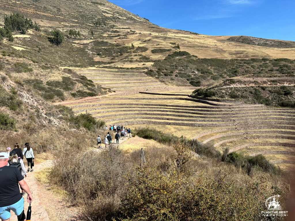 hike down and around moray ruins disney peru