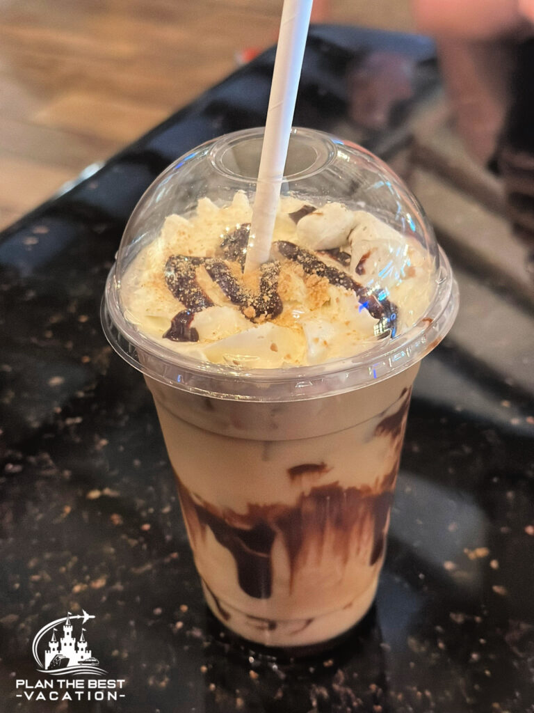 iced smore latte in fort wilderness trails in restaurant