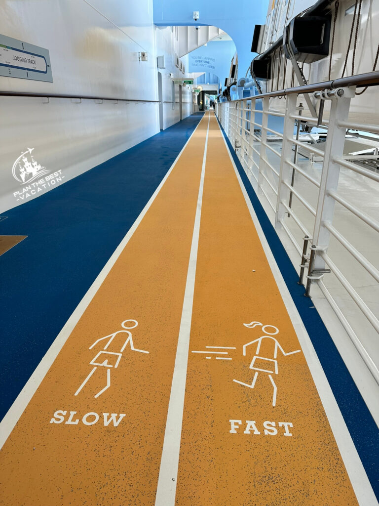 icon of the seas outdoor walking jogging path on deck 5 with 2.4 laps equal 1 mile