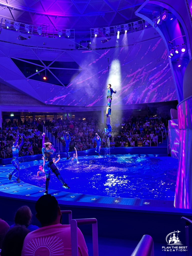 must see aqua action show in the aqua dome of the icon of the seas