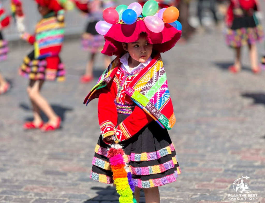 peruvian child in traditional costume