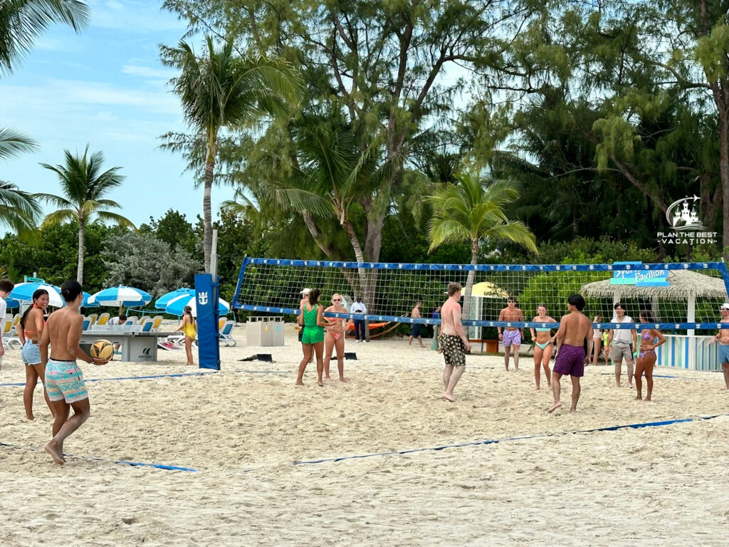 ping pong and volleyball free activities at royal caribbean private island coco cay