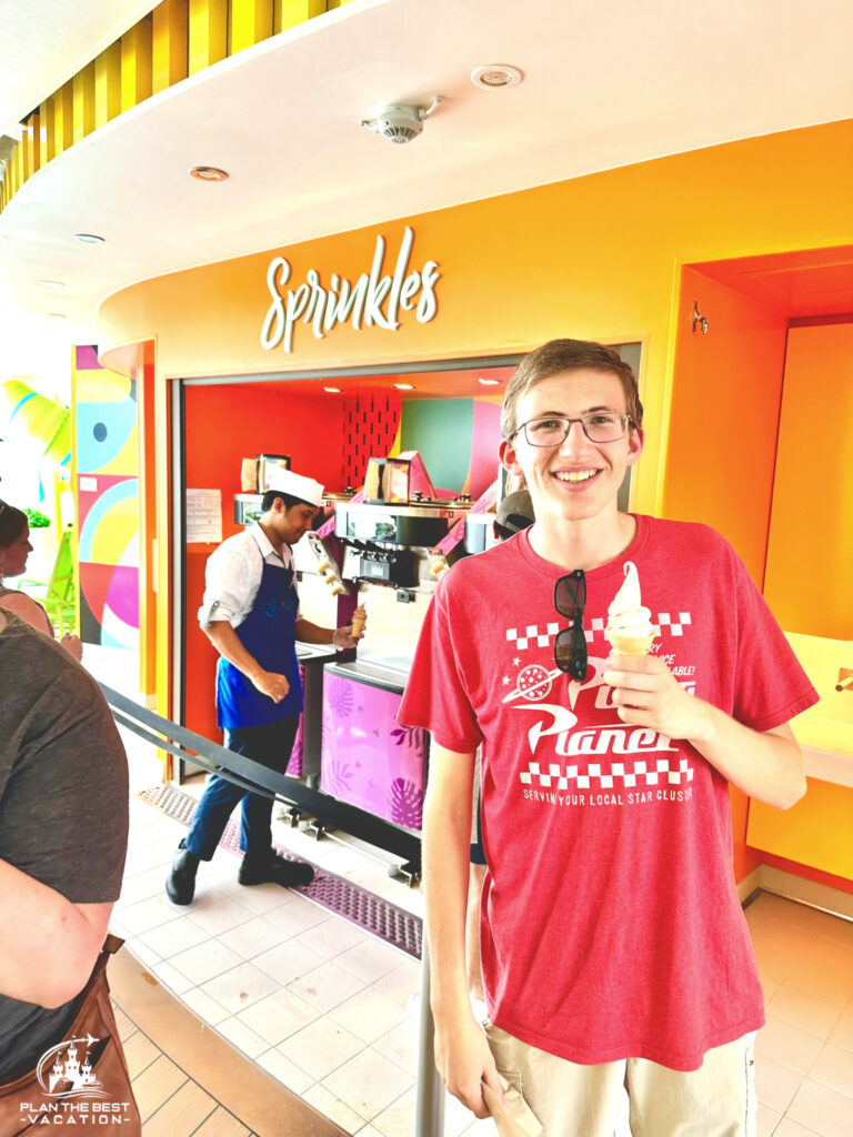 sprinkles free soft serve ice cream on royal caribbean icon of the seas cruise ship