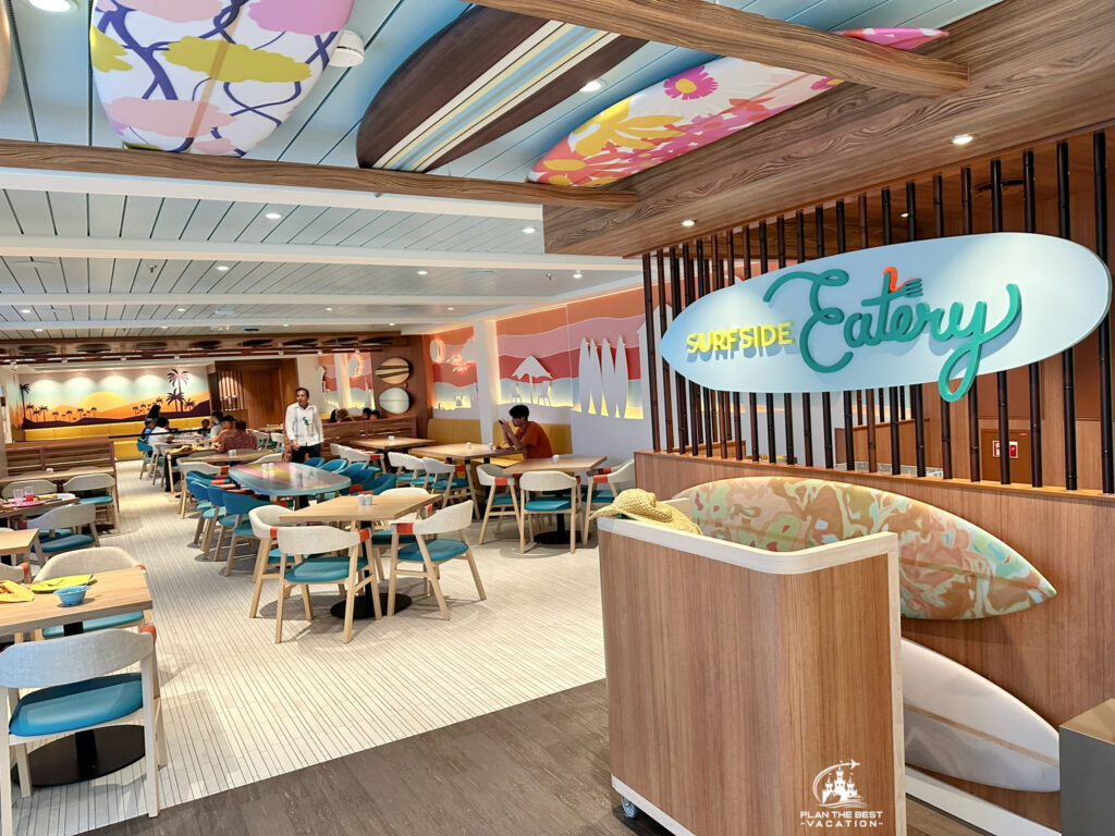 super cute and well themed Surfside Eatery on royal caribbean icon of the seas cruise ship