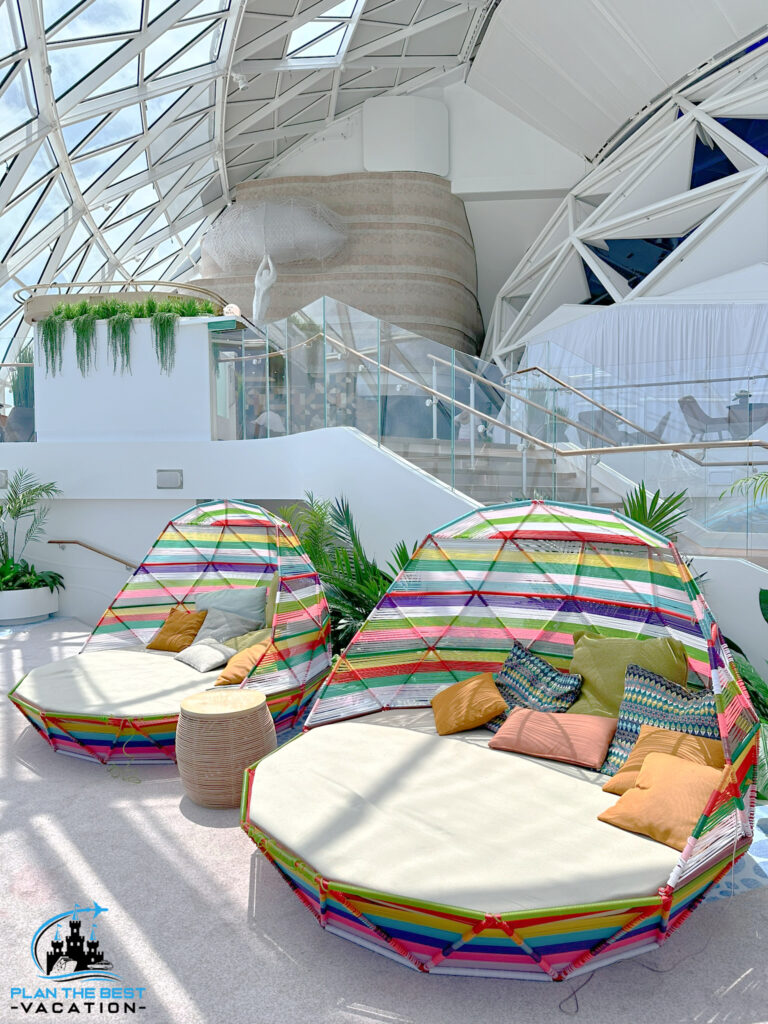 unique day beds in aqua dome on the icon of the seas