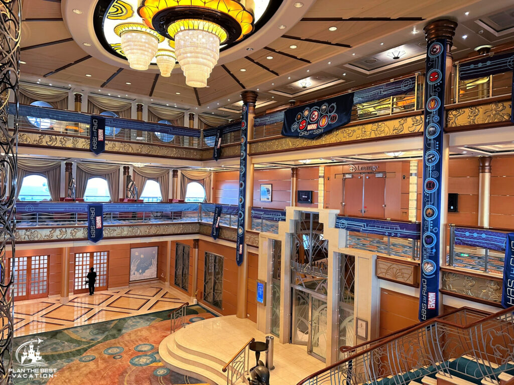 disney magic marvel day at sea decorations atrium
