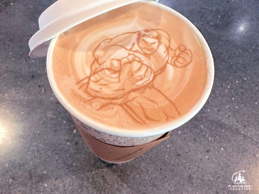 marvel hulk coffee art on disney cruise