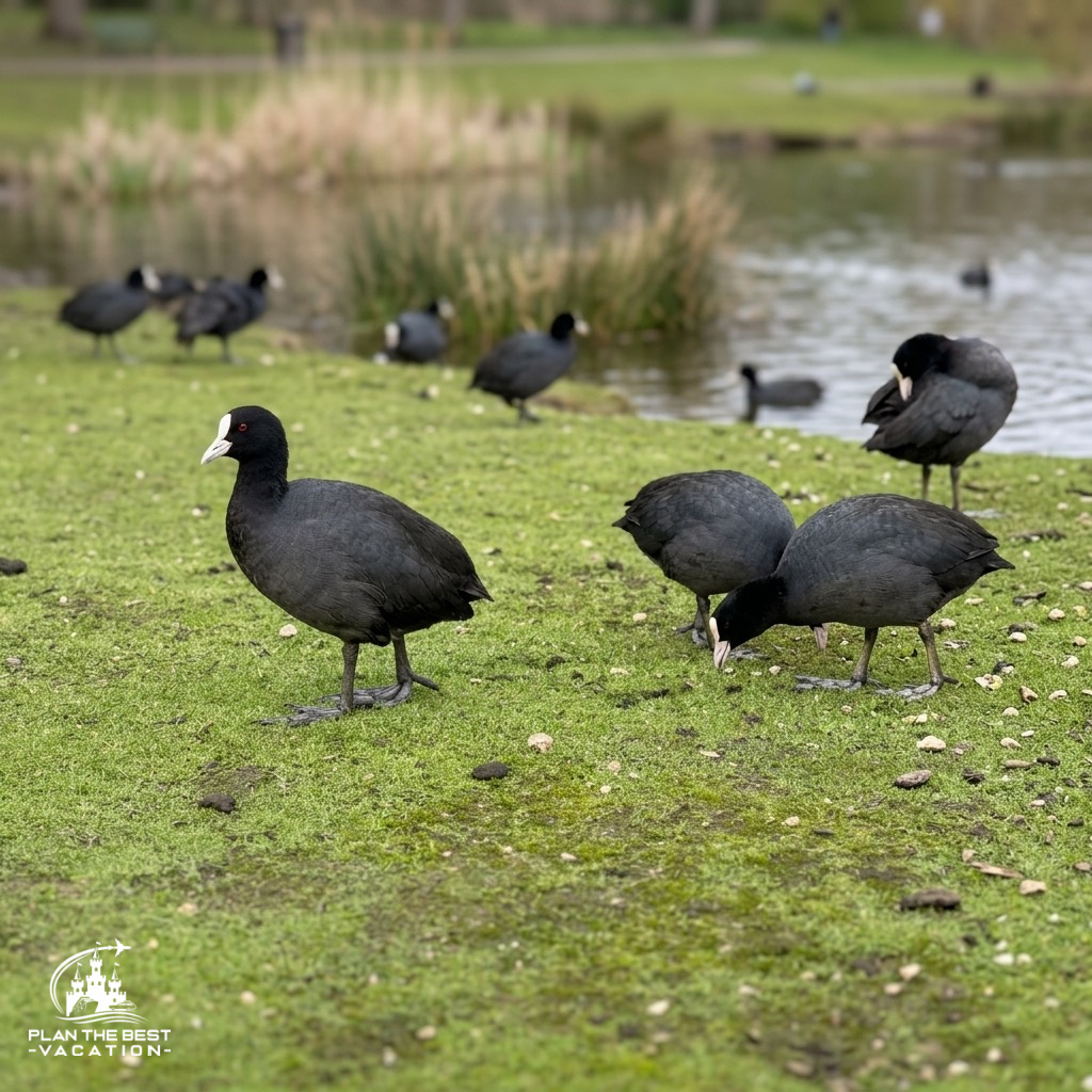 Australian Coot at moonlit sanctuary melbourne australia