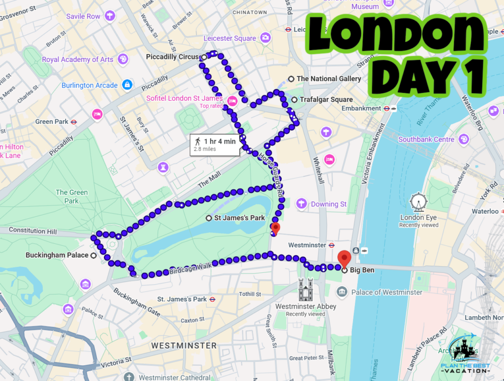 London Baby! Day 1 london highlights sightseeing tour with step by step itinerary