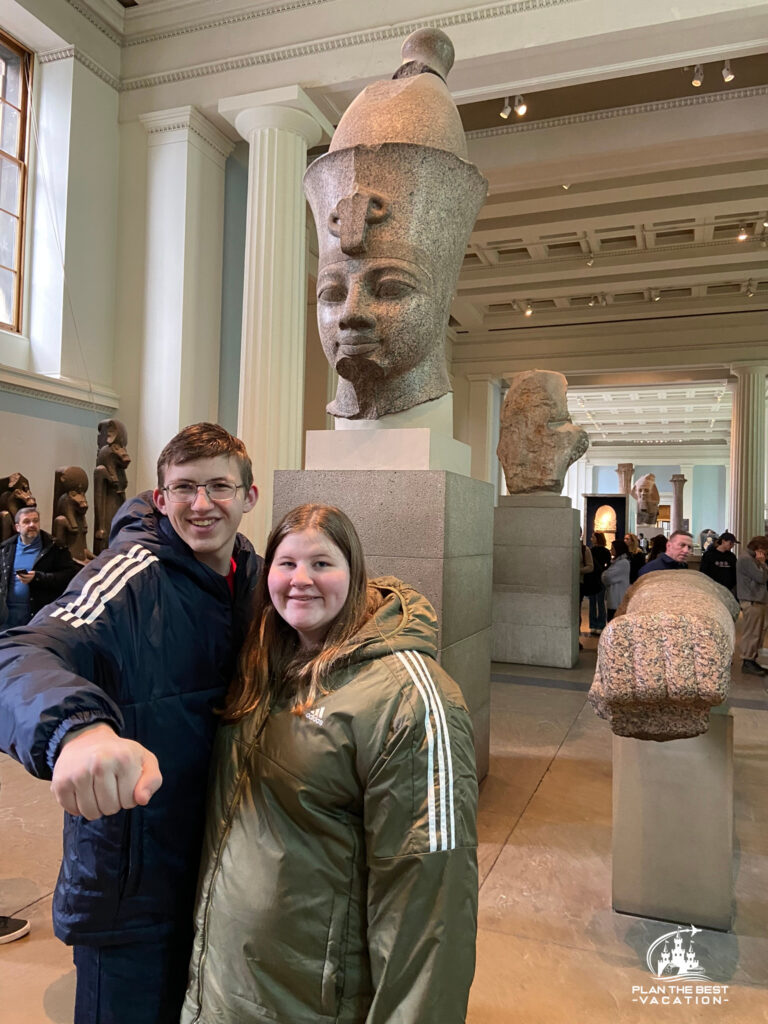 The British Museum red granite statue of Ramses II from 1260 BC