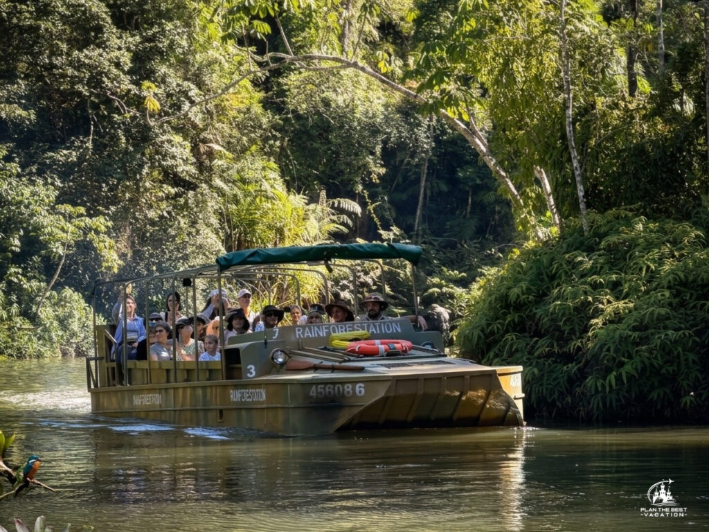 army duck tour through rainforest cairns australia