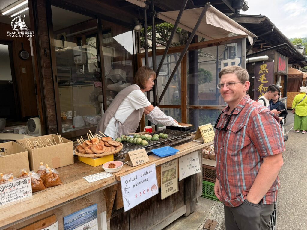 buying rice cakes at japanese market