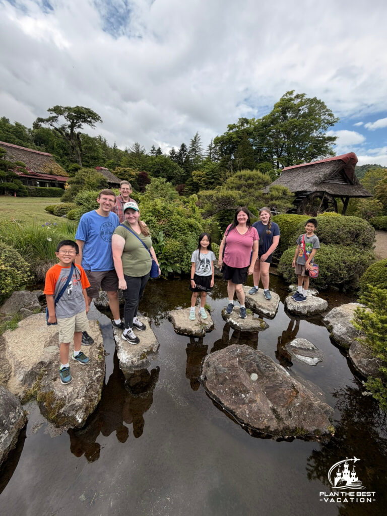 family exploring oshino hakkai