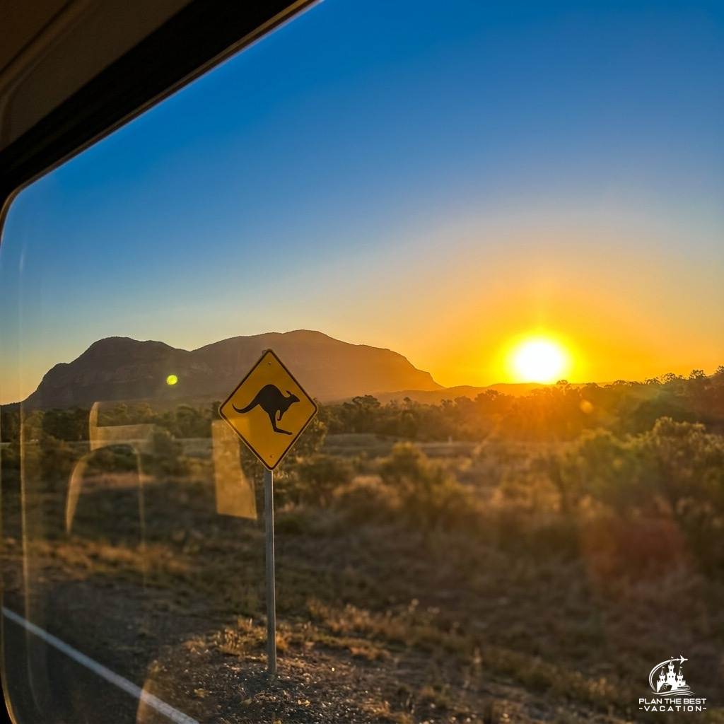 kangaroo crossing sign in uluru australia