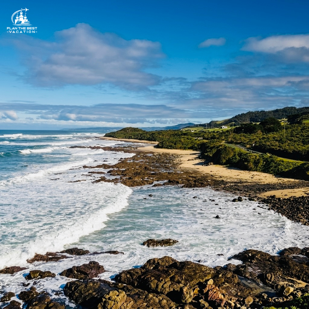 rocky coast along great ocean road melbourne australia