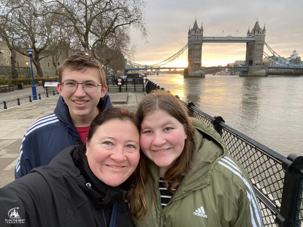 selfie with tower bridge in london england
