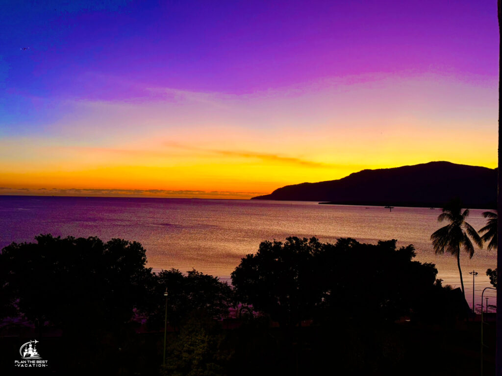 sunrise over cairns australia from boardwalk