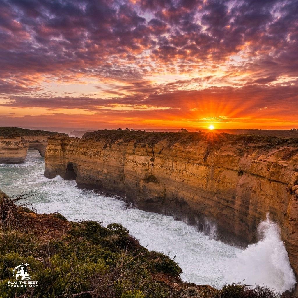 sunset at Loch Ard Gorge melbourne australia