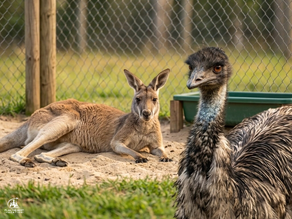 syney zoo kangaroo and emu